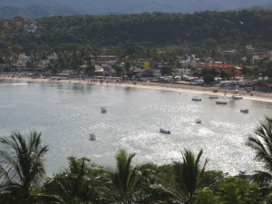 View from restaurant of Las Ayala beach.